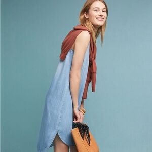 Cloth and stone bow-tied chambray dress